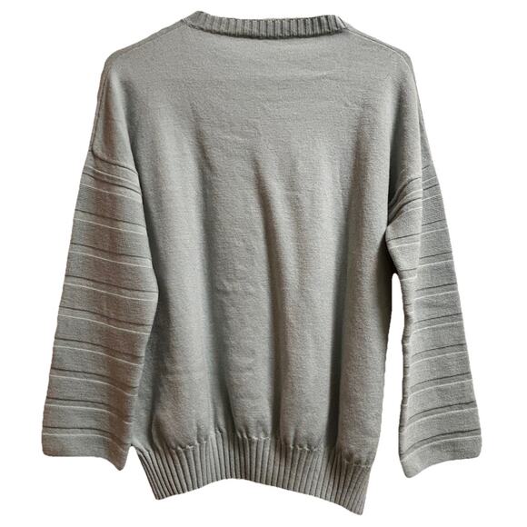D.Exterior Women's Wool Blend Open Knit Mint Green Long Sleeve Sweater - Size S - Picture 4 of 6